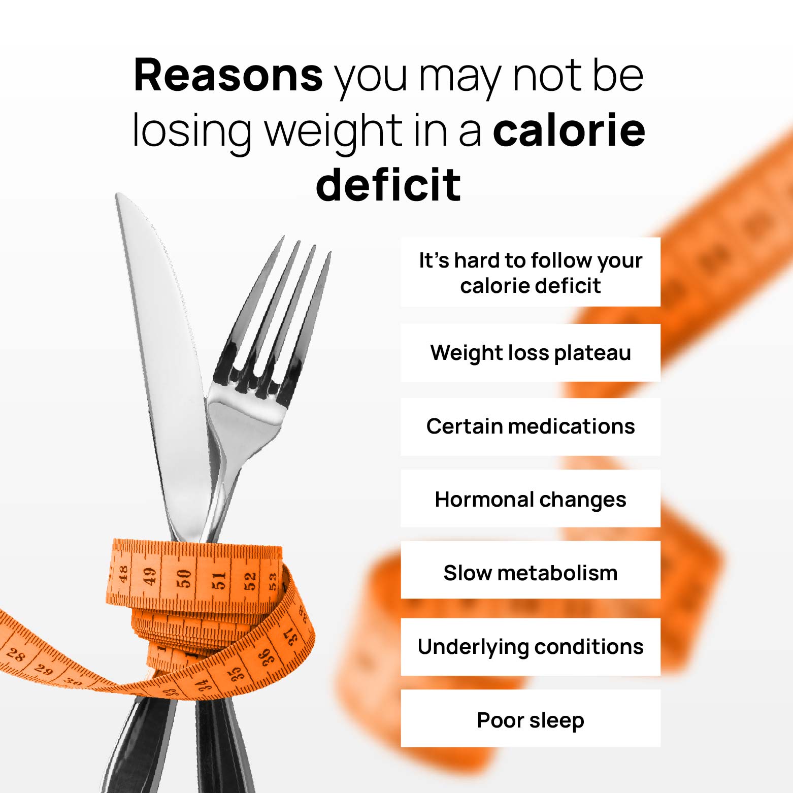 reasons you may not be losing weight in a calorie deficit