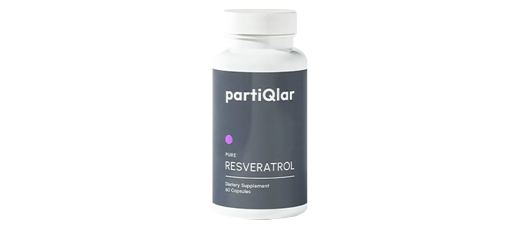 partiQlar Resveratrol bottle on a white background