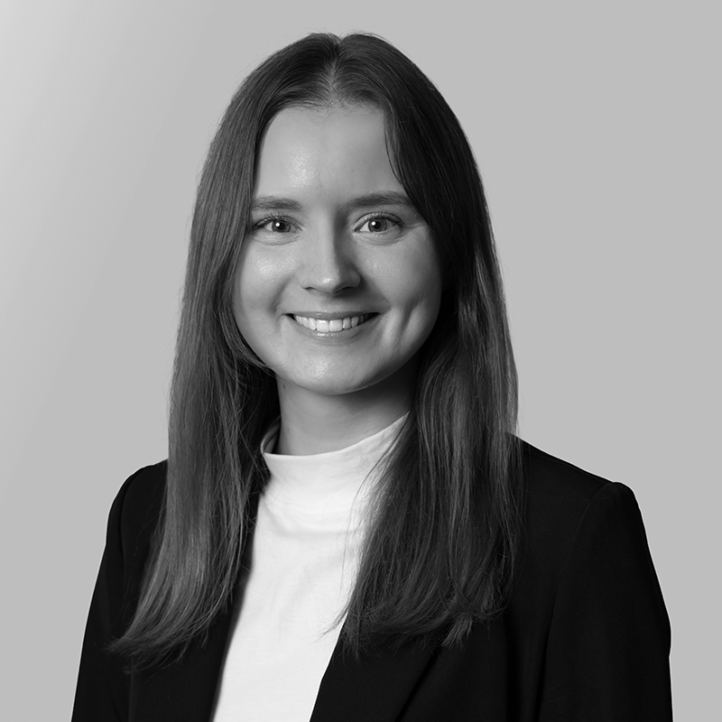 Black and white portrait of data and trends reporter Aistė Jasponė, MSc