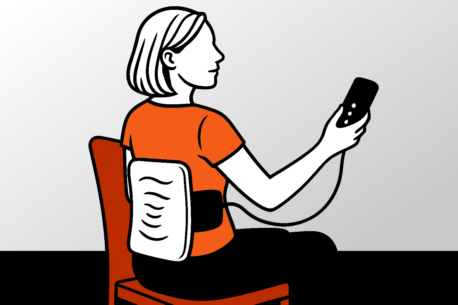Illustration showing at home type of PEMF device