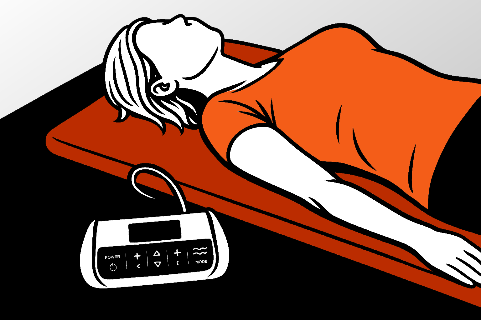 Illustration of a person laying down on a pemf mat