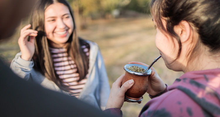 Person drinking yerba mate