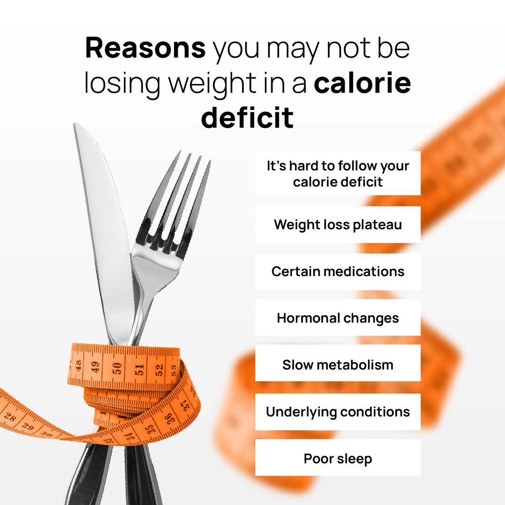 reasons you may not be losing weight in a calorie deficit