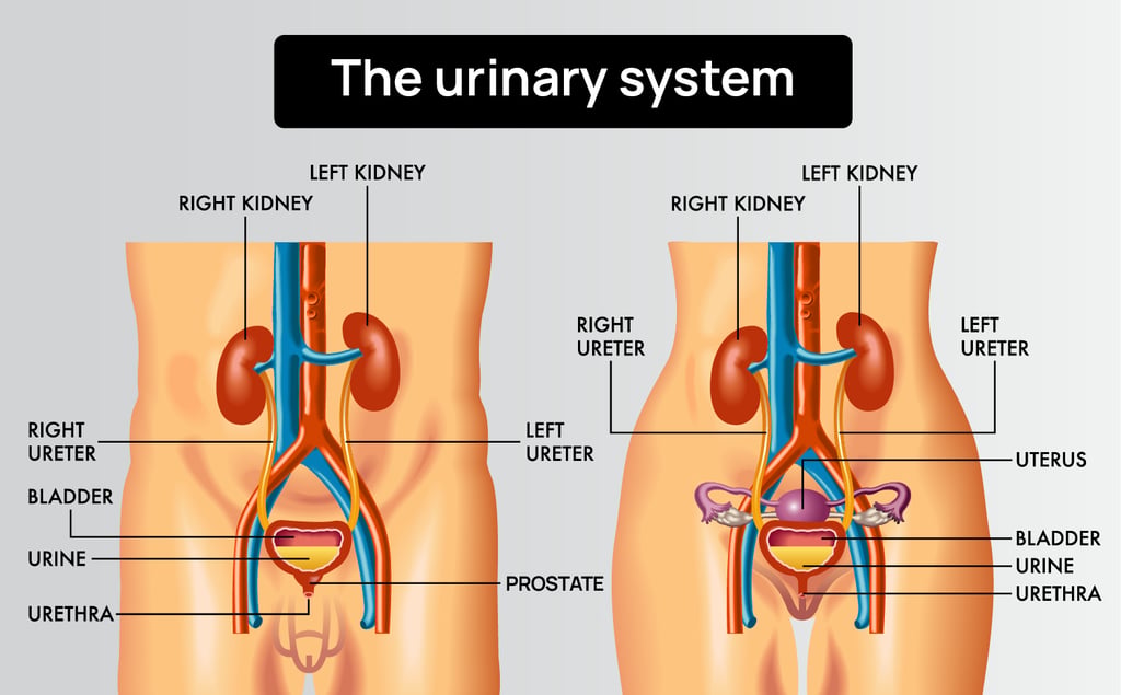 Infographic on urinary tract anatomy