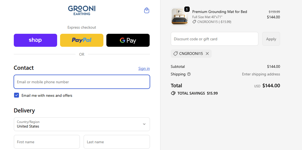 Proceed to checkout, fill in your payment details, and click Pay now