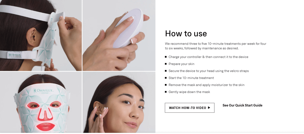 How to use Omnilux mask