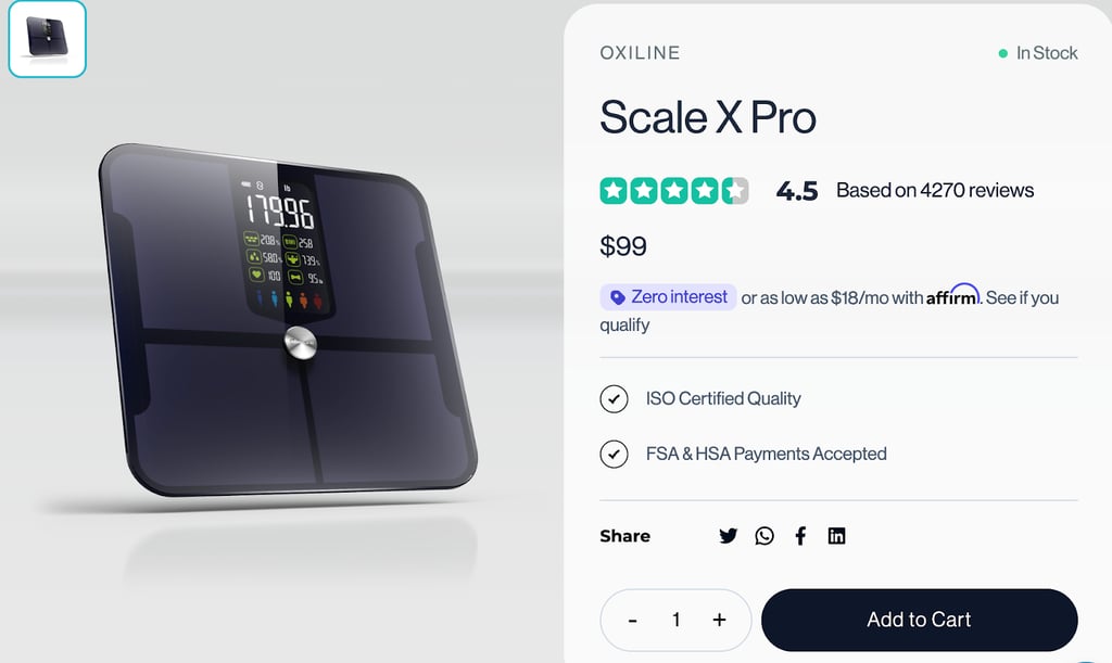 Oxiline Scale X Pro price on website
