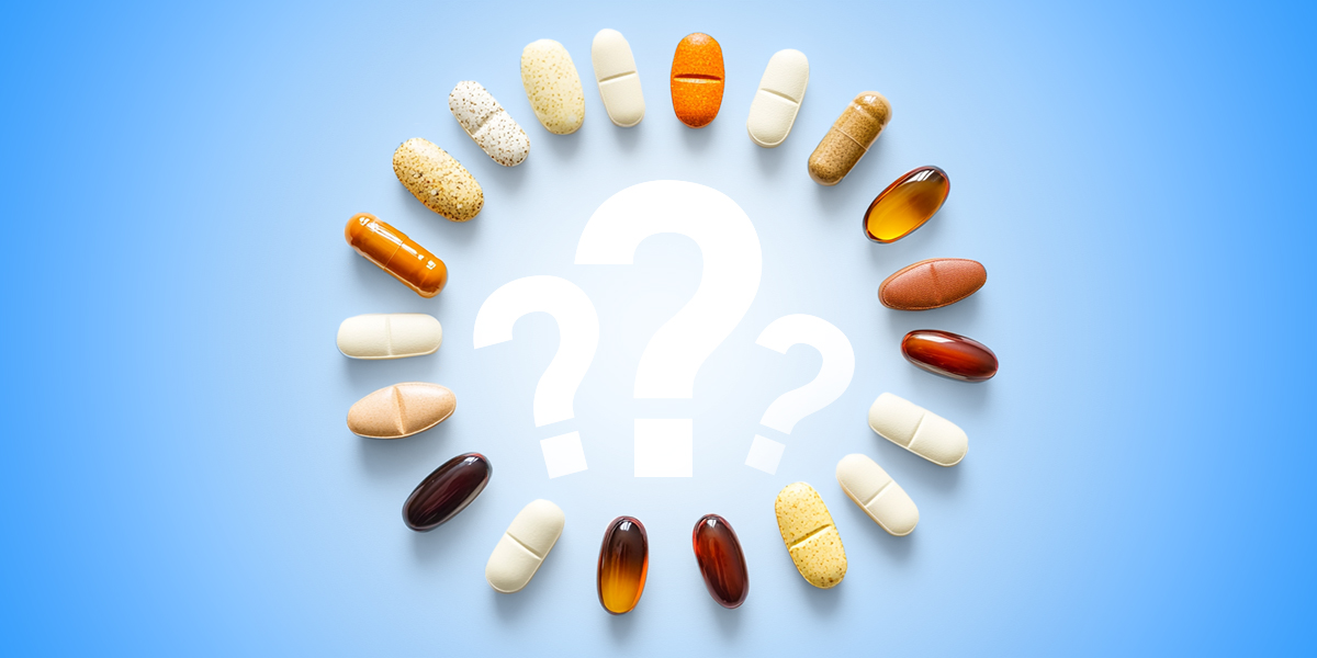 Supplements in a circle different colors