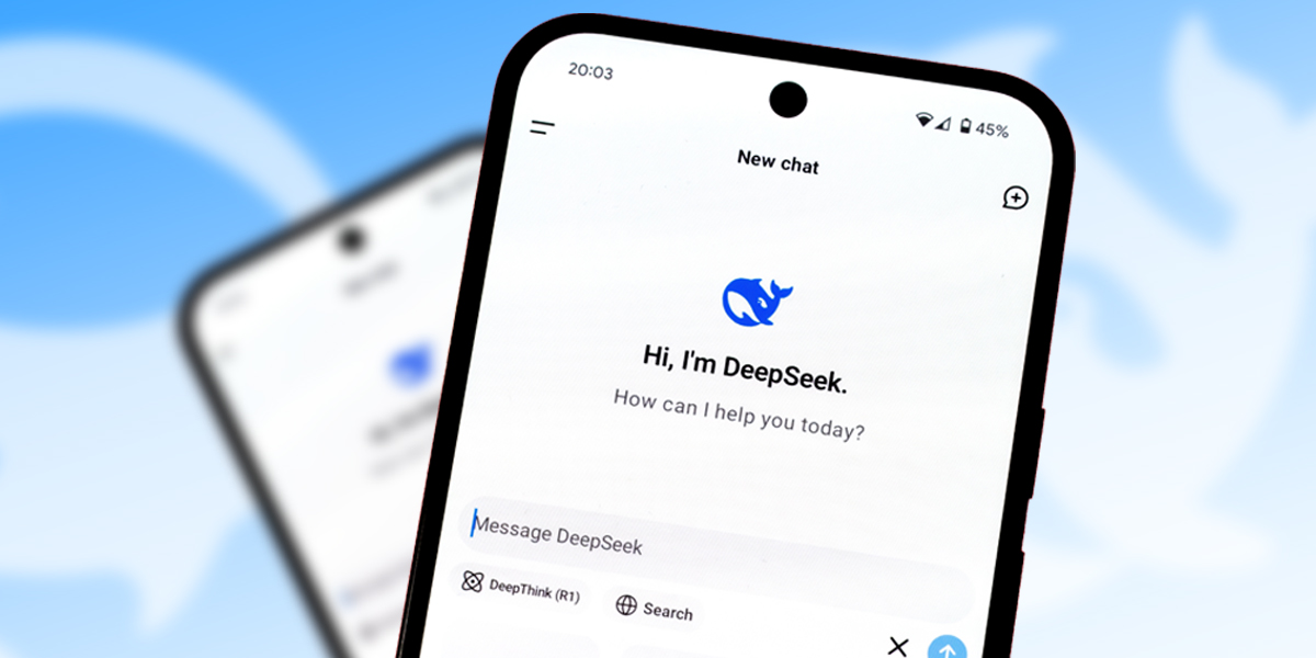 A smarphone with a DeepSeek app open and ready to use.