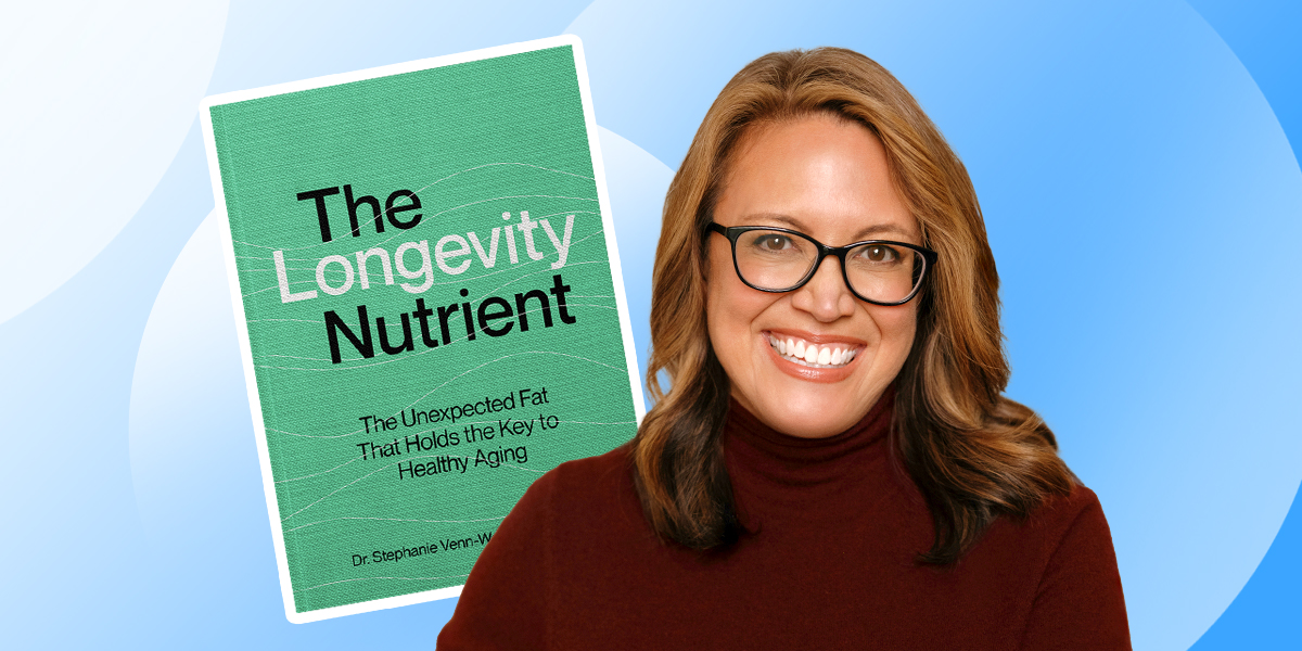 A headshot of Dr. Stephanie Venn-Watson and an image of her new book