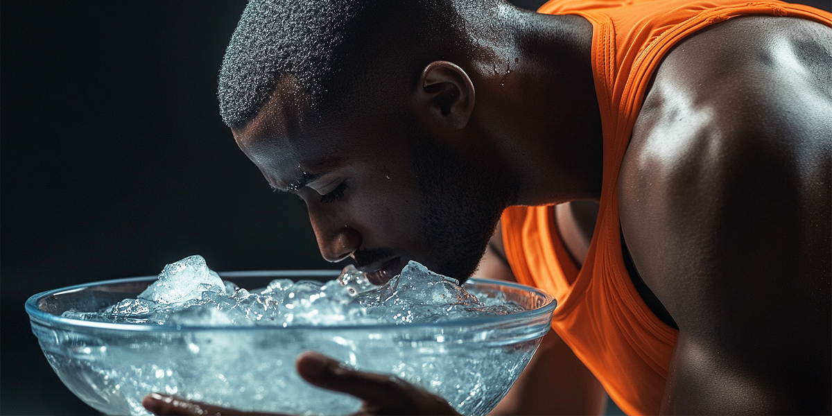 Ashton Hall dunking his face in water