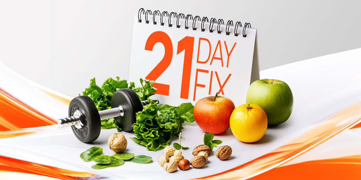 Calendar with fruits saying 21 day fix