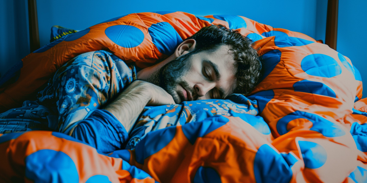 Sleeping with T-Rex arms.