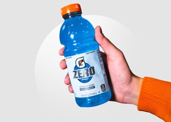 Person holding a Gatorade Zero bottle