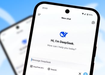 A smarphone with a DeepSeek app open and ready to use.