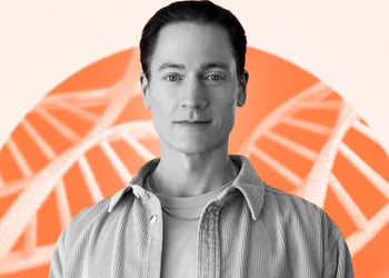Bryan Johnson in orange background