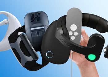 Vagus nerve stimulation devices set against a background
