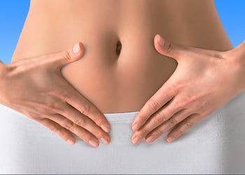 Person covering their groin private area