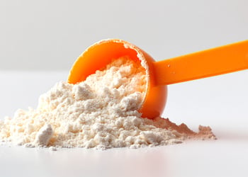 Orange scoop in powder